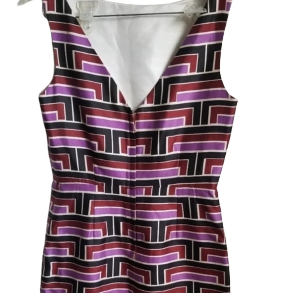 KATE SPADE Florence Broadhurst Sleeveless Geometric Print Silk Blend Dress Sz 0